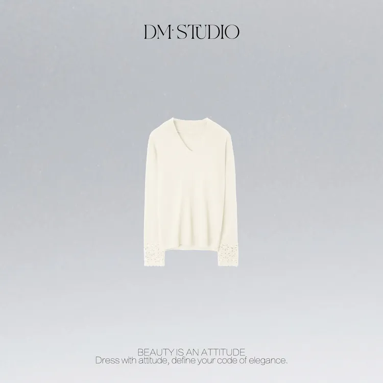 DEDM•STUDIO/精致感修身显瘦高弹力V领针织衫打底2512ZZS/6208