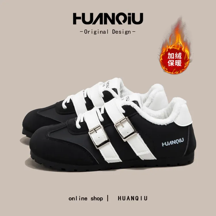 环球高颜值加绒加厚魔术贴德训鞋女2025爆款新款轻便棉鞋M-HC295