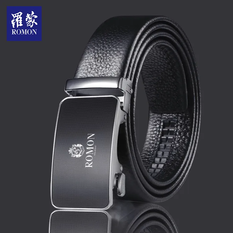 【QPTY】罗蒙男士皮带锌合金自动扣头耐刮耐磨礼盒包装男款商务腰带
