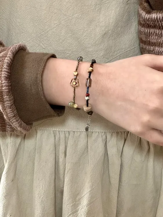 钛钢仿水晶手链 原创设计新中式复古风小众高级时尚百搭情侣手链