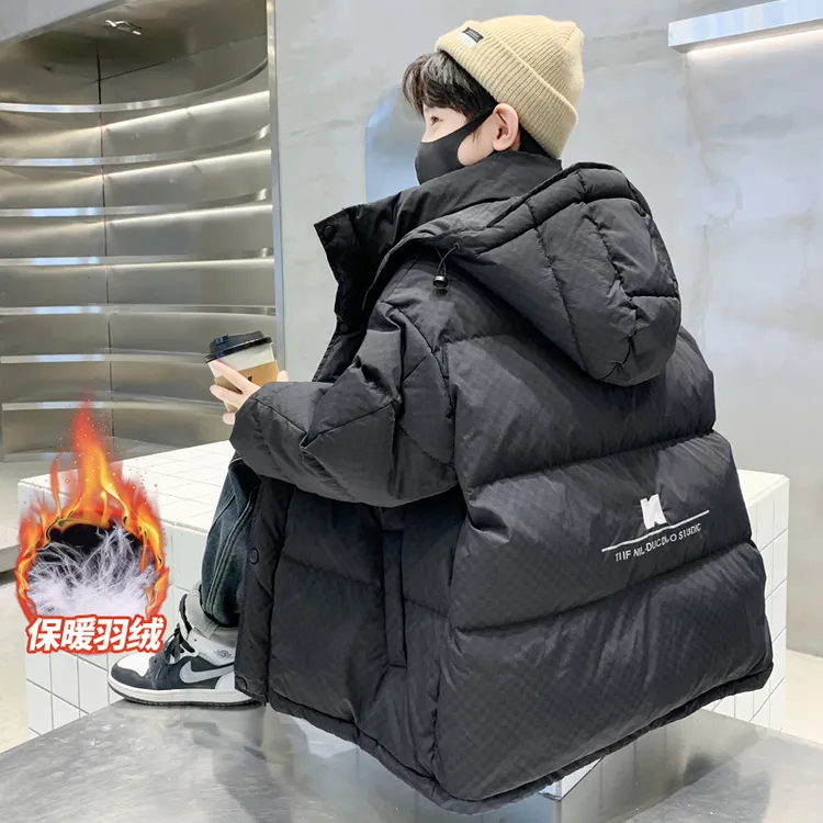 儿童羽绒服男童加厚冬装2025冬季新款大童男孩白鸭绒连帽宽松外套