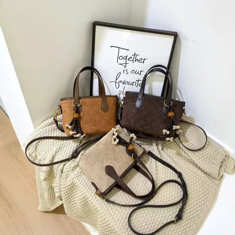 高级感复古手提菜篮子女包时尚韩版简约气质款休闲百搭单肩斜挎包