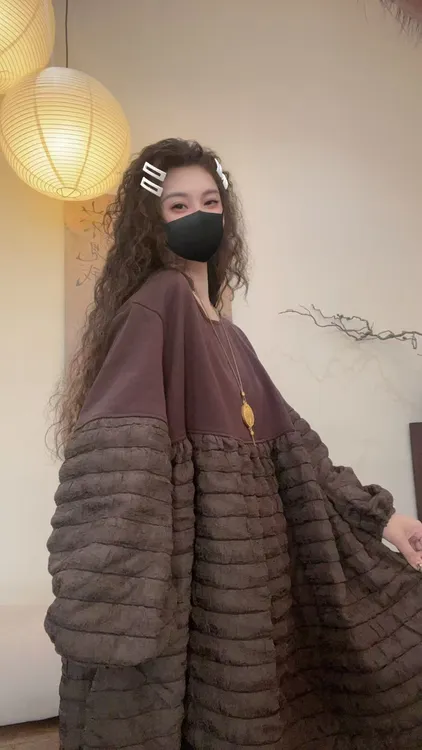 museguhui/木色古汇91849#休闲拼接气质时尚百搭秋款上衣
