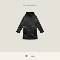 MRHALA咏贤阔型暖心进口羊皮真皮毛一体两穿式连帽长外套DW411187