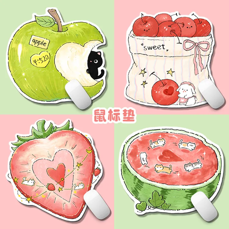 樱桃兔子鼠标垫新款小号女高颜值ins风电脑桌垫可爱垫子防滑异形