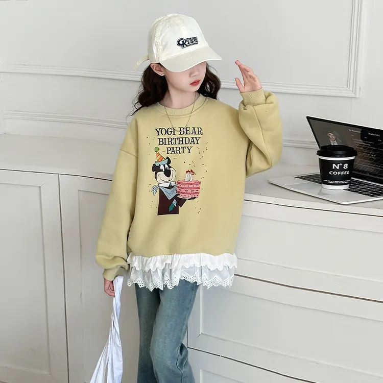 女童卫衣春秋款2025新款儿童洋气早春上衣女孩大童春装衣服初中生