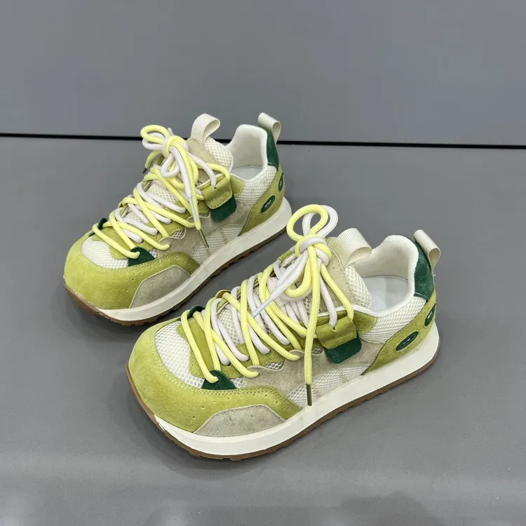 2025夏季新款运动鞋时尚休闲爆款阿甘鞋厚底百搭丑萌鞋拼色老爹鞋