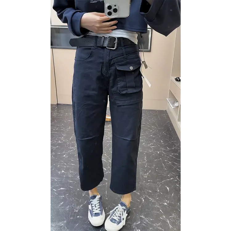 大码九分休闲直筒裤微胖妹妹秋季新款梨形身材宽松显瘦百搭阔腿裤