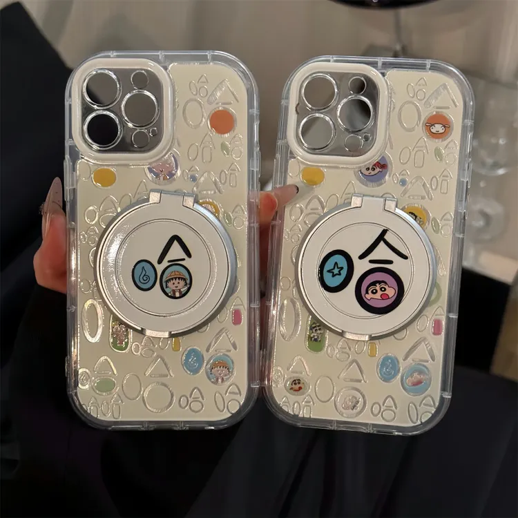 哈哈哈小新适用苹果16promax泡芙手机壳iPhone15羽纱华为女小米15
