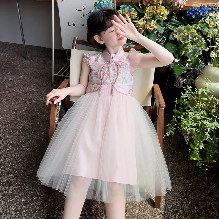 女童汉服连衣裙夏装2025新款儿童新中式裙子小女孩夏季中国风纱裙