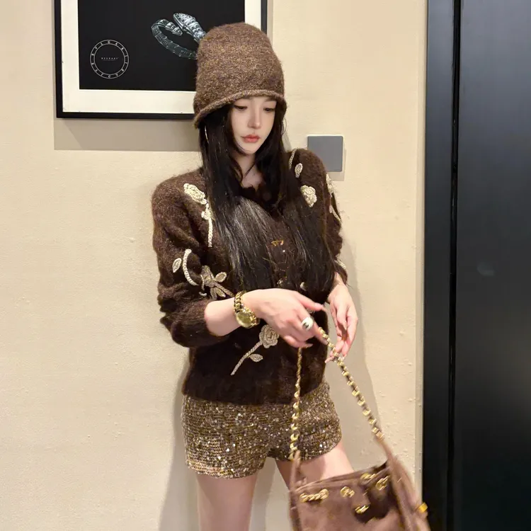 GUIDI GUDI【痴情梦】高级感时尚浪漫风绣花外套/黄加蓝