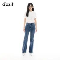 【专属】【商场同款】dzzit地牛仔裤春秋复古摩登微喇长裤女3J2R5011S