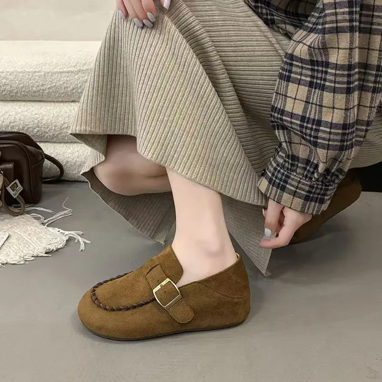 秋季休闲一脚蹬防滑休闲鞋软底百搭阔腿裤必备鞋