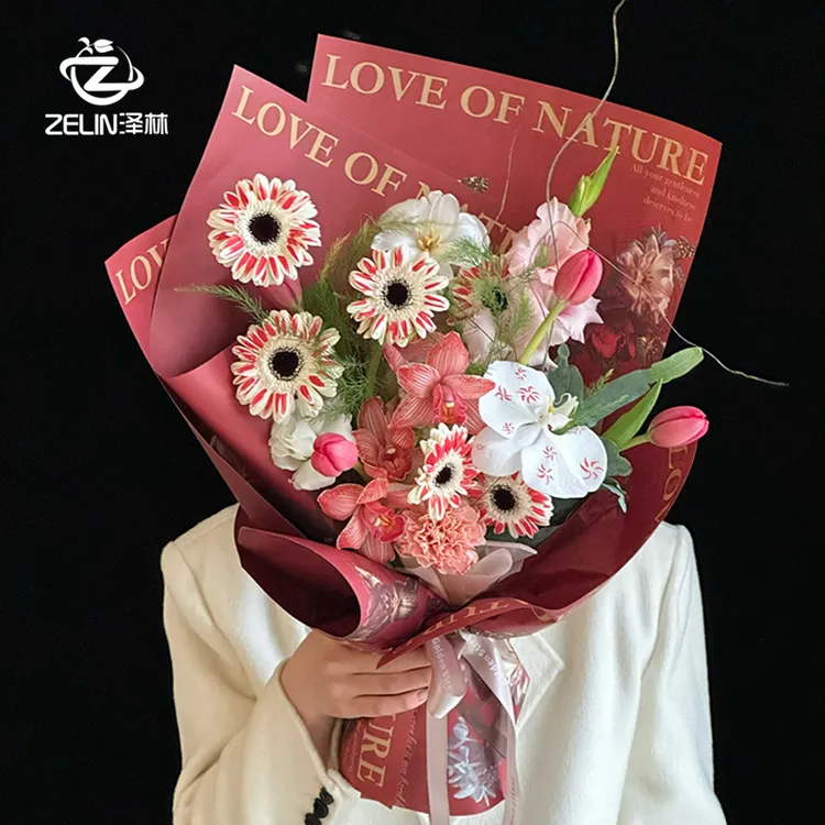 美拉德油画纸花束包装纸花艺包装花店用品