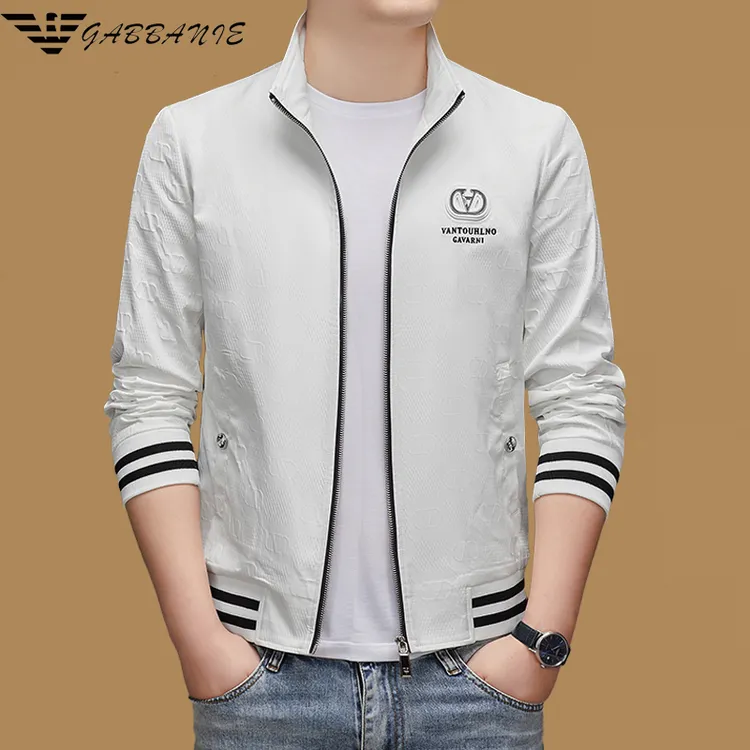 意大利品牌男士立领休闲夹克中青年时尚潮流薄款春秋季百搭外套男