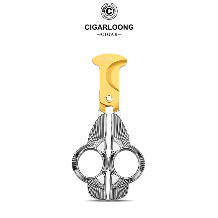 茄龙雪茄剪不锈钢大口径双刃手柄式带皮套便携雪茄剪CL-J80