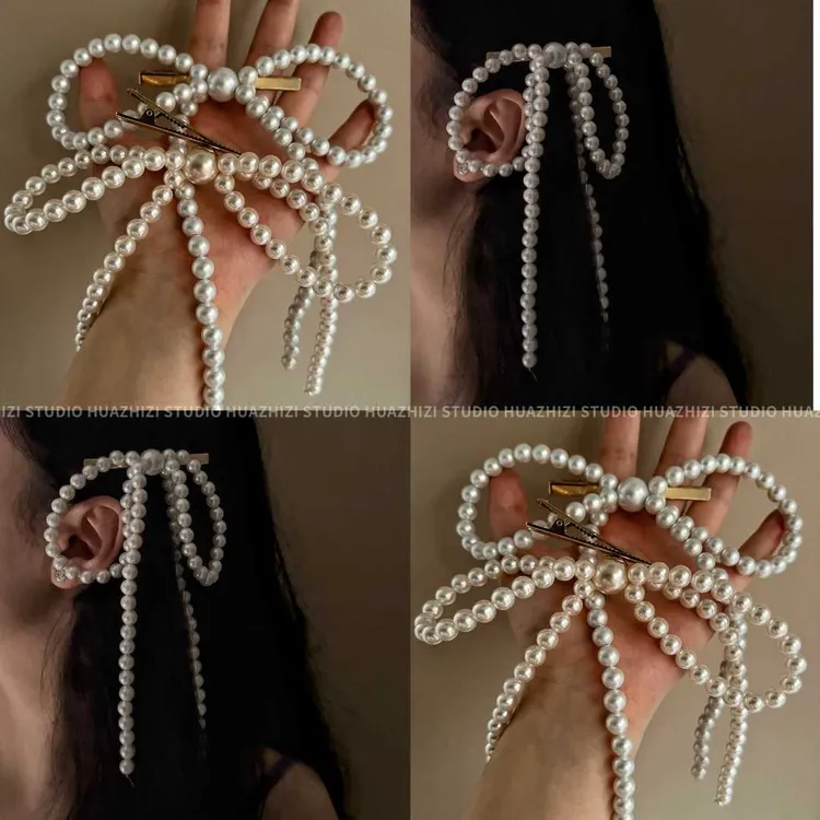 高级韩国高亮仿珍珠发夹日常甜美百搭温柔仙气泡菜碎发夹边夹发饰