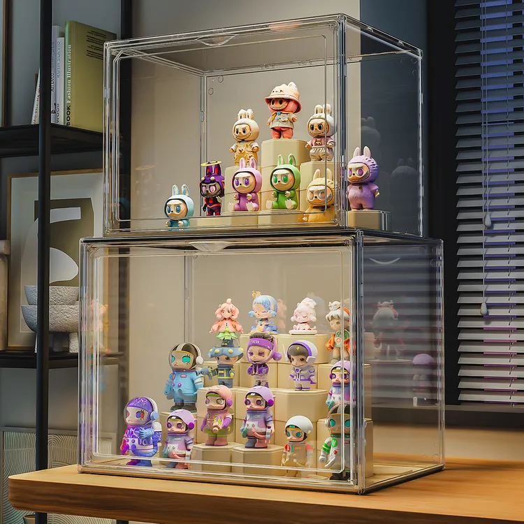 盲盒展示柜透明防尘客厅通用置物架书房泡玛特高达手办模型收纳盒