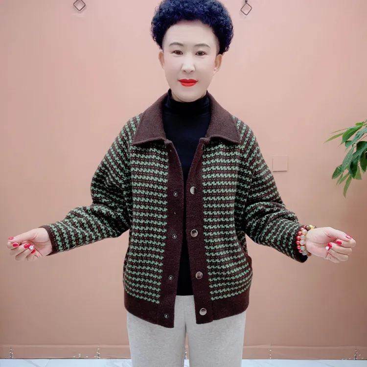 翻领秋季新款韩国绒短款格子外套