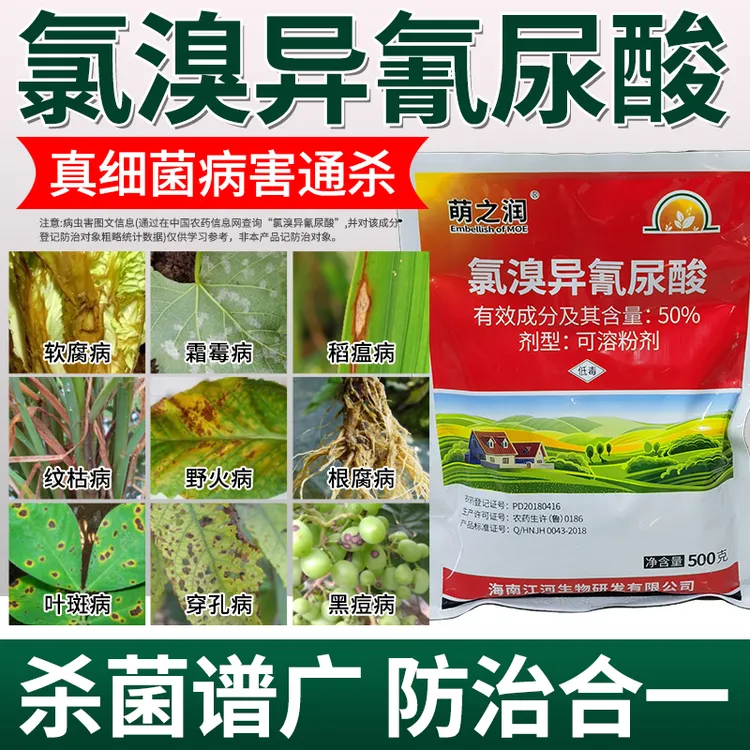 正品氯溴异氰尿酸叶斑病果树蔬菜辣椒病毒病根腐霜霉病杀菌剂新型