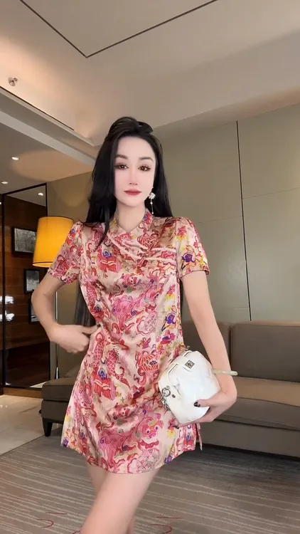 中国风时尚套装衬衫气质上衣时尚开叉短裤复古修身