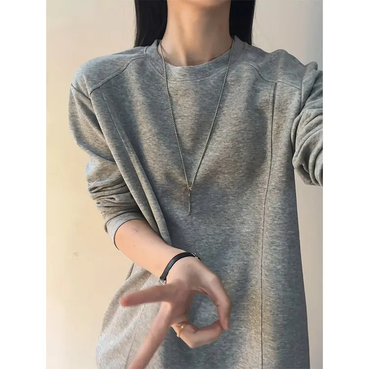 美式重磅解构拼接长袖t恤男款秋季cleanfit潮牌boxy内搭打底卫衣