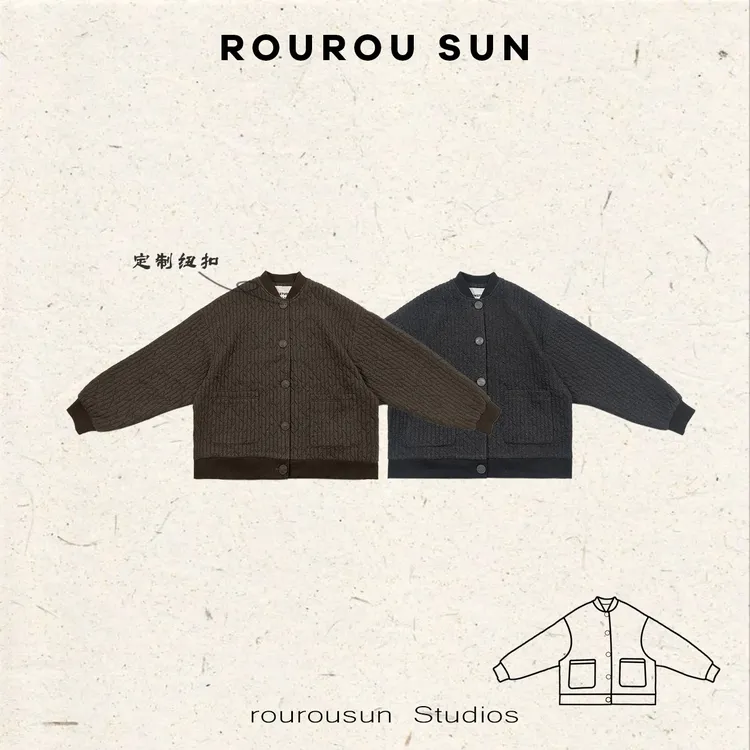 29732冬款女装韩版宽松复古叠穿百搭慵懒纽扣长袖休闲外套