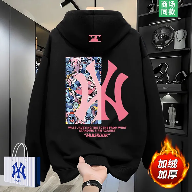 【奥莱折扣】潮流穿搭 | 史迪仔联名 | 秋冬加绒连帽女生卫衣外套