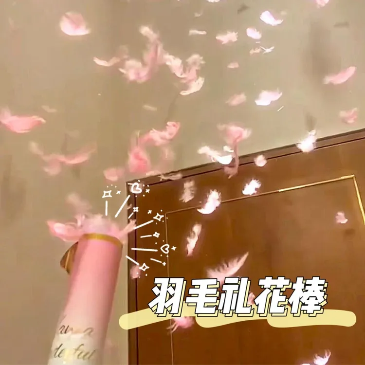 网红直播间羽毛手持礼花筒马卡龙手拧礼炮筒婚礼派对仪式感用礼炮