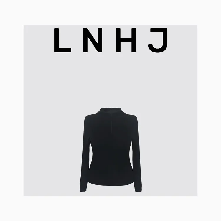 LNHJ【柔软时光】无缝一体连帽半拉链针织套头毛衫