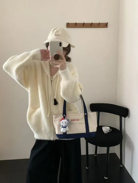 【工厂店】865黄色拉链外套软糯不起球连帽外套秋冬网红明星款