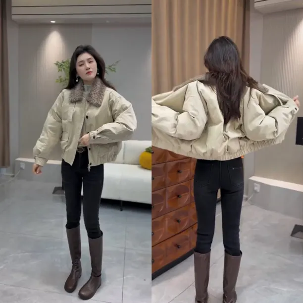 短款时尚棉服加厚韩版冬季百搭拼接显瘦短外套