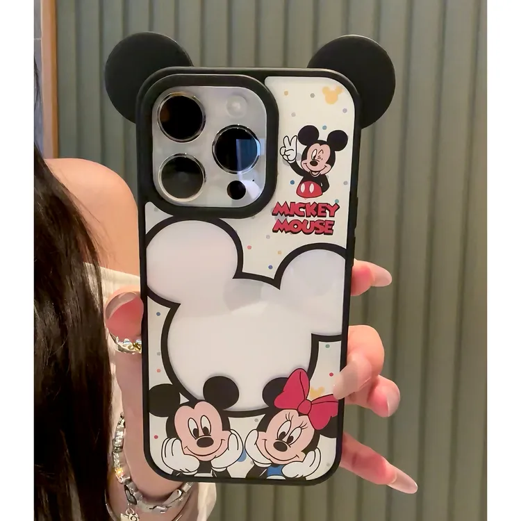 雅天立可爱米奇米妮适用苹果17/15米奇耳手机壳iPhone16PROMAX/13