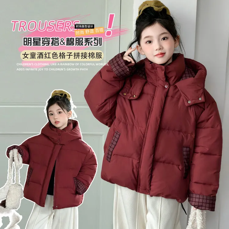 女童羽绒棉服外套2025新款儿童冬季加厚棉衣大童女孩棉袄上衣冬装