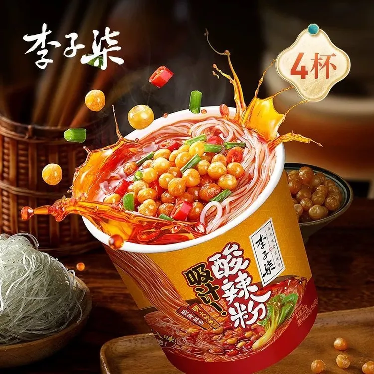 李子柒新品吸汁酸辣粉桶装麻辣冲泡免煮方便速食夜宵解馋追剧充饥