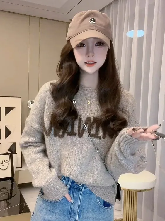 秋冬款高级感慵懒风宽松显瘦独特别致穿搭超好看毛衣针织衫上衣女