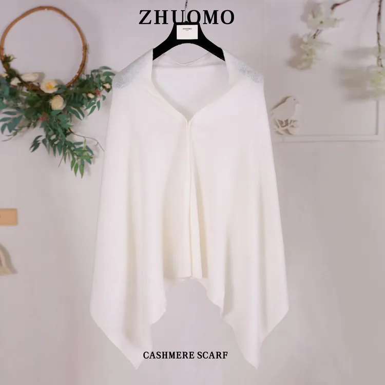 zhuomo/卓茉办公室大披肩斗篷100%山羊绒大围巾柔软亲肤不扎时尚