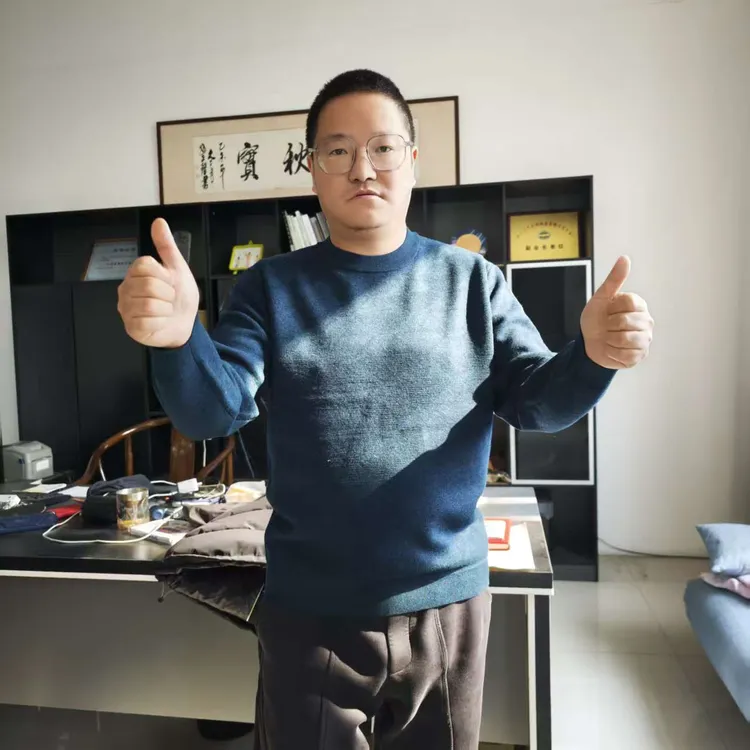 （帛贸提花纯羊毛）男士精纺100纯羊毛提花厚款冬季园领毛衣