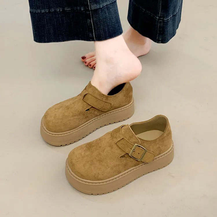 复古风格博肯乐福鞋全包勃肯鞋女厚底2025秋季新款增高单鞋一脚蹬