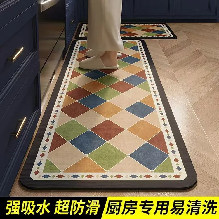 （新疆包邮）厨房地垫垫子硅藻泥简约吸水防滑垫家用速干