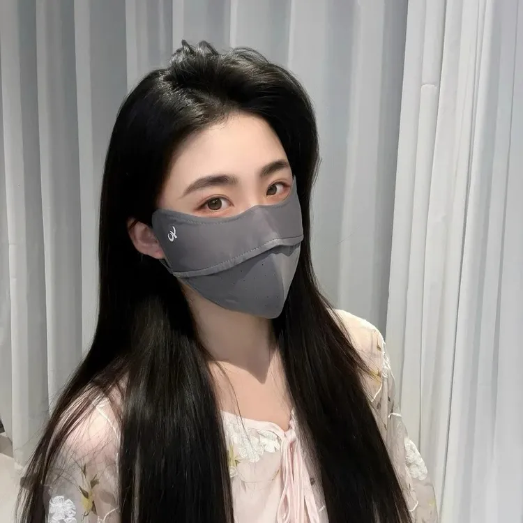 5D立体夏季防晒口罩防紫外线护眼角亲肤冰感冰丝轻薄透气骑行面罩