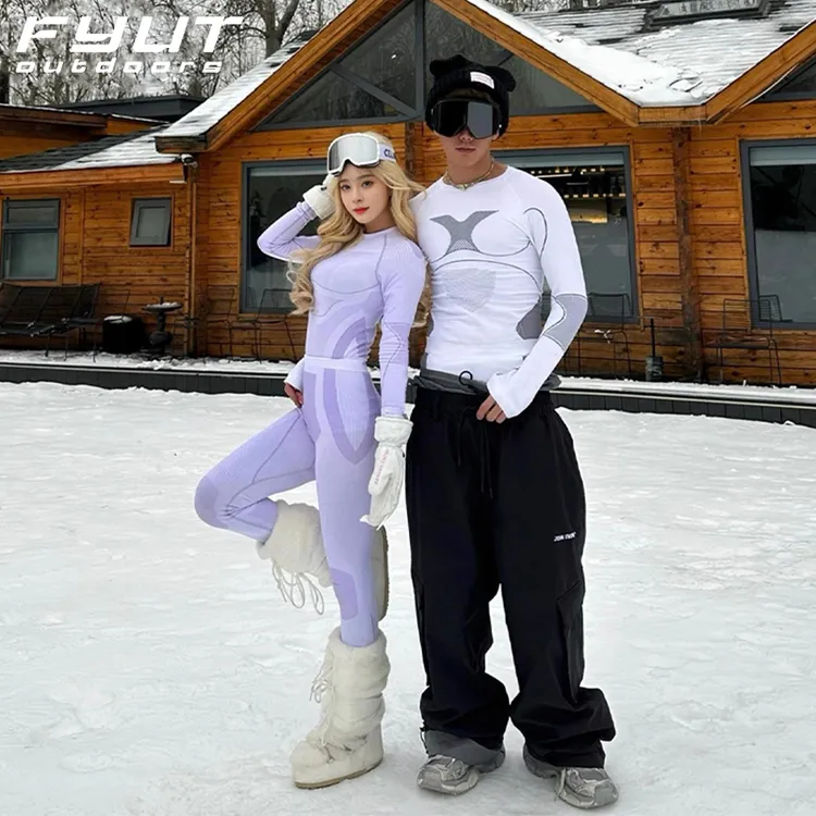 FYUT户外滑雪速干衣男保暖排汗功能性内衣裤冬季新款徒步登山套装