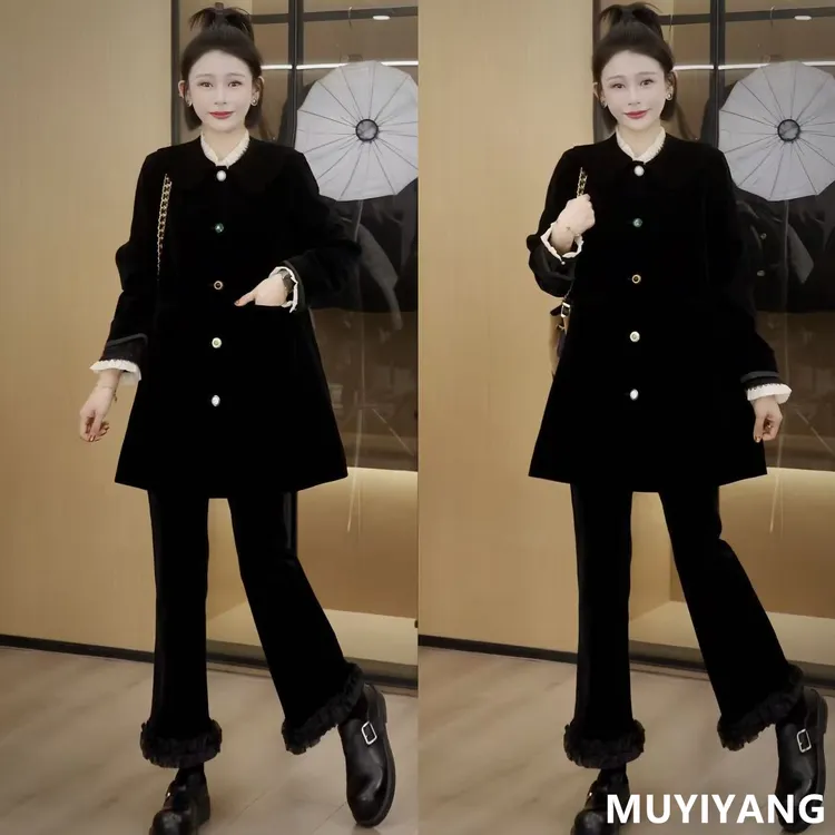 【星领】独特超好看娃娃领彩扣高定版棉衣洋气外套衣长7925-639#