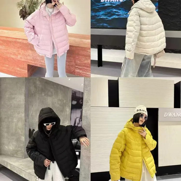 实体店品质棉服冬季130-220斤新款大码宽松韩版连帽排骨棉服