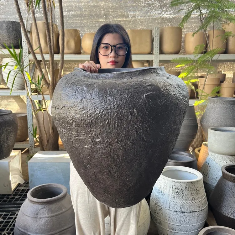 侘寂大陶罐南法风新中式中古风巴恩风地中海风格民宿酒店种树花盆