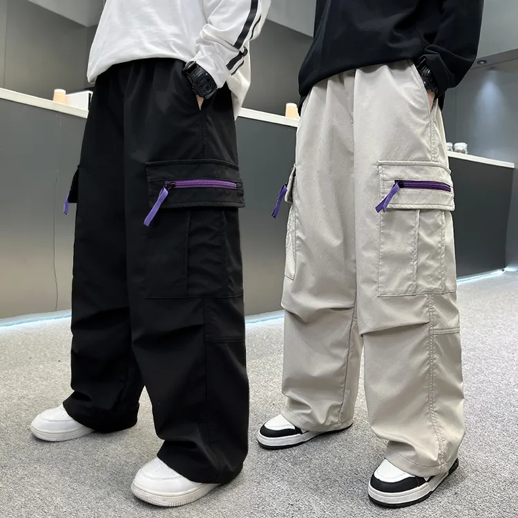 男童工装裤春款2025新款儿童洋气长裤中大童韩版裤子男孩运动休闲