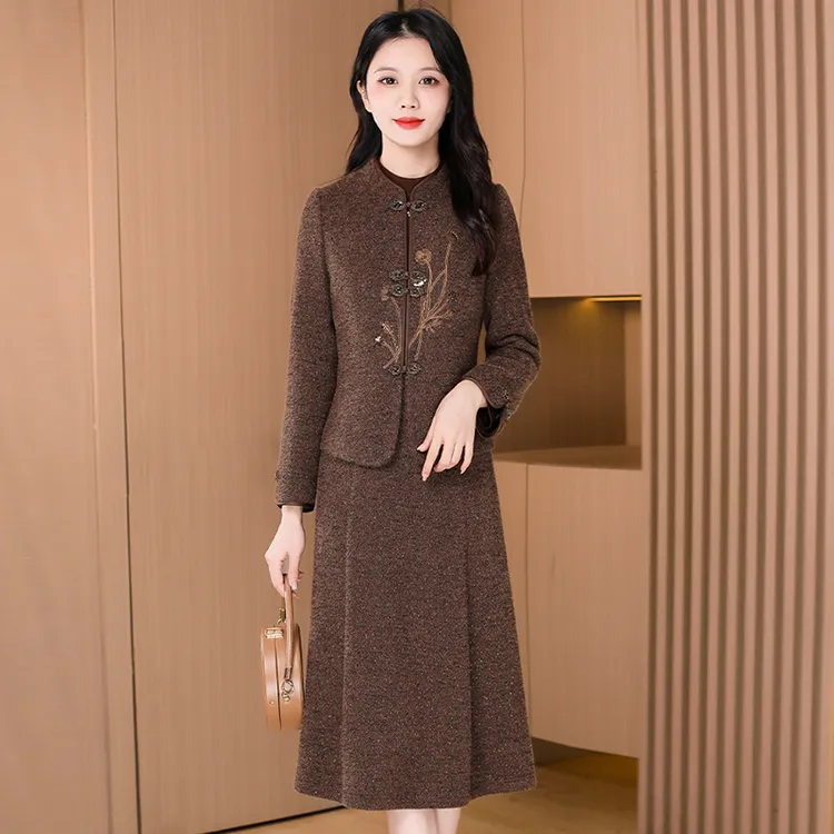 小香风套装连衣裙女春秋冬2025新款爆款穿搭一整套高级感妈妈端庄