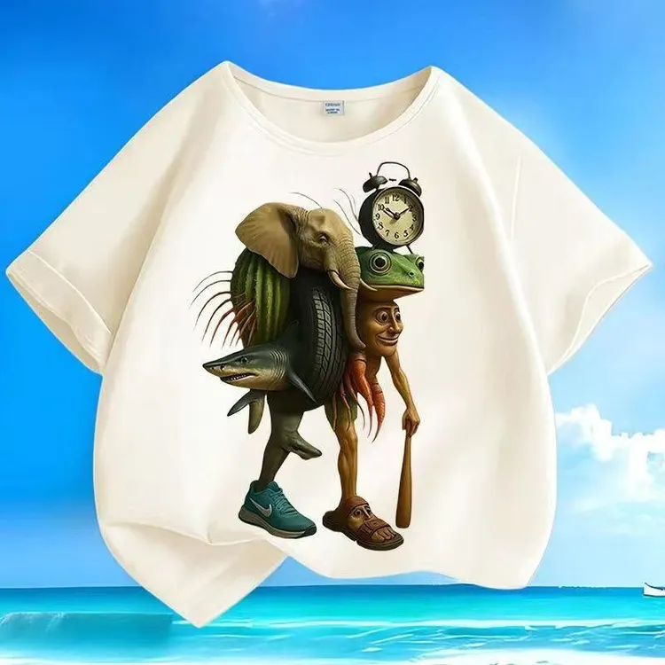 国外山海经通通哥木棍人童装潮牌周边衣服儿童短袖T恤打底衫上衣