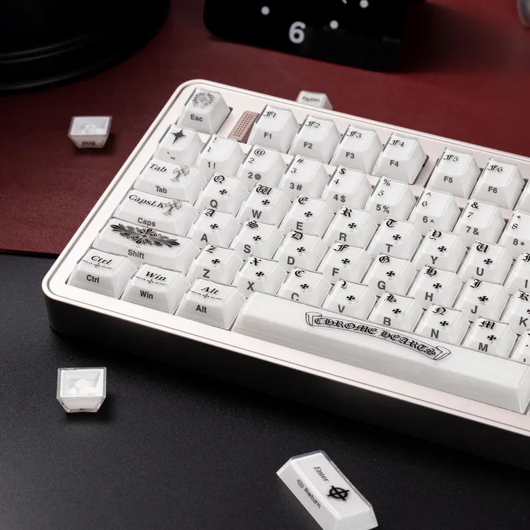 克罗心键盘键帽侧刻水晶果冻PC+ABS个性高透客制化原厂适Wooting