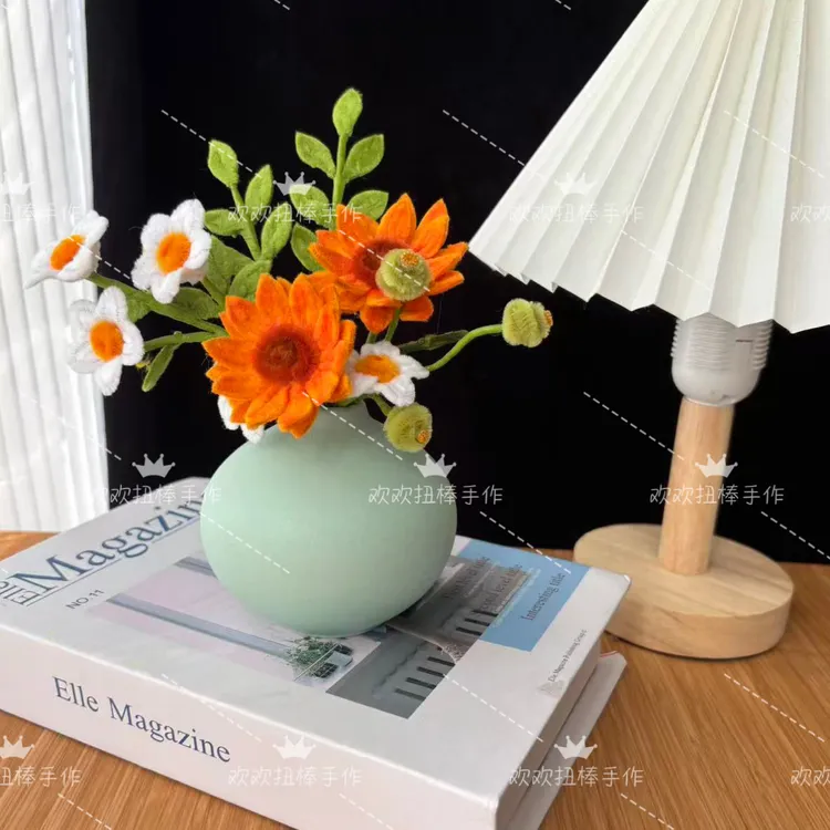 创意扭扭棒小花束材料包diy手工不含花瓶手工摆件礼物